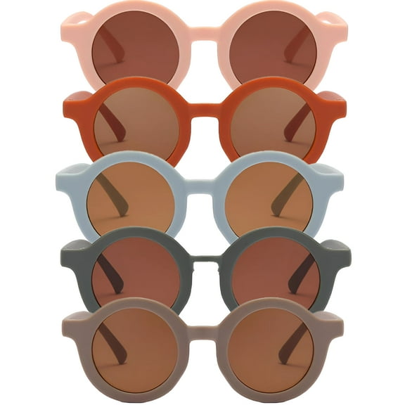 GJX 5Pcs Toddler Sunglasses Age 2-4,Designed for Children'S Faces Toddler Sunglasses,Perfect for Kids Toddler Sunglasses Age 1-2,Multicolor
