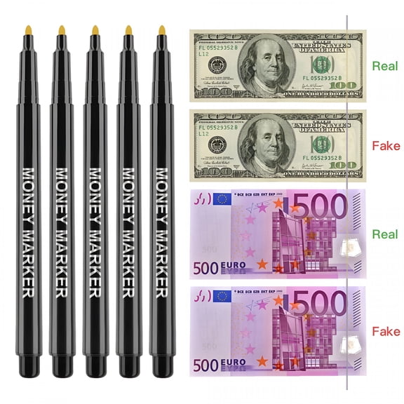 GJX 5X Money Marker Counterfeit Bill Fake Detector Pen Ink Us Dollar Currency Test Counterfeit Money Detector Pen