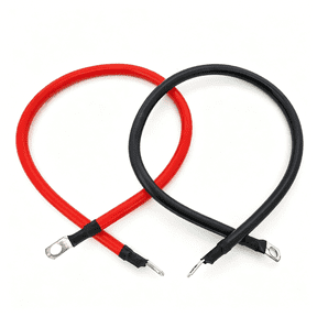 GJX 6 AWG Battery Cable 1FT 6 Gauge Pure Copper Battery Inverter Cables with 5/16 in Lugs Both Ends Power Inverter Wire Set for Automotive Solar Power Inverter Marine Boat RV Car Motorcycle