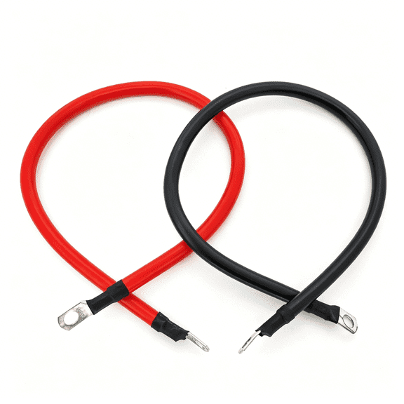 GJX 6 AWG Battery Cable 1FT 6 Gauge Pure Copper Battery Inverter Cables with 5/16 in Lugs Both Ends Power Inverter Wire Set for Automotive Solar Power Inverter Marine Boat RV Car Motorcycle