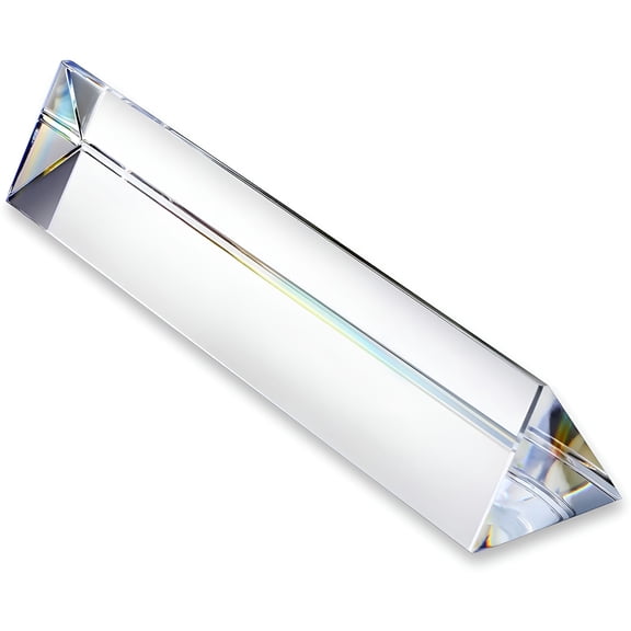 GJX 6 Inch/ 150Mm Equilateral Crystal Prisms Set Crystal Triangular Prism Optical Prisms Glass Physics Teaching Refracted Light Spectrum Maker Photography Props