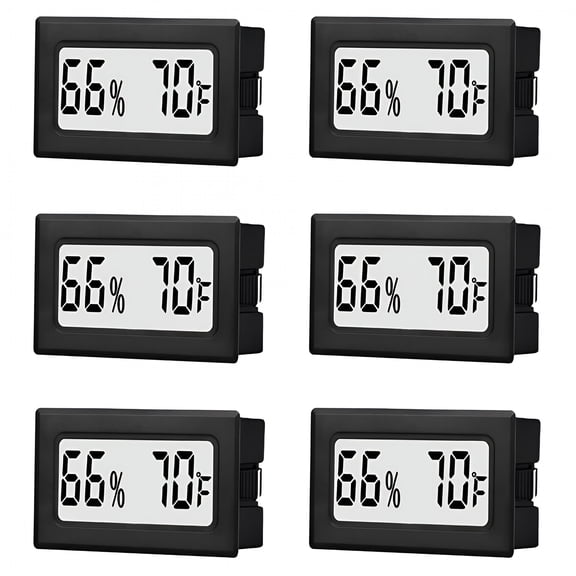 GJX 6 Pack Mini Small Digital Hygrometer Thermometer Indoor Humidity Meter Gauge Hygrometer Indoor Humidity