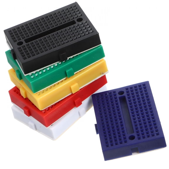 GJX 6 Pcs Mini Solderless Breadboards, 170 Tie Point Circuit Boards for STEM Learning, Kids Science Experiments