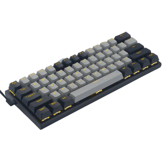 GJX 60% Mechanical Keyboard, Adjustable Tilt Anti-Ghosting Silent Keys, Ultra-Portable Slim Gaming Keyboard with Custom Software, Long Battery Life for Typing, Office Work, and Programming