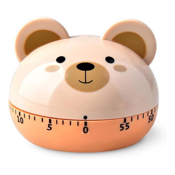 GJX 60 Minute Mechanical Kitchen Timers Cute Cartoon Animal Shape Mini Countdown Timer for Teachers Classroom Kids Homework Reading Adults Cooking Office (Bear)