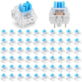 GJX 60 Pcs Mechanical Keyboard Switches,3-PIN Blue Key Switches Keyboard Clickers for 3D Printed Clicky Fidget,Dustproof Replacement Keys for Most Gaming Keyboards
