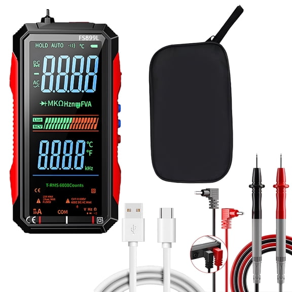 GJX 6000-Count Digital Voltmeter,Usb Rechargeable Multimeter,Large Color Screen & Backlight,Smart Automotive Electrical Non Contact Voltage Tester