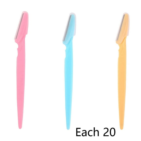 GJX 60Pcs Face Razors for Women,Sharp Stainless Steel Blade Face Razors,Designed for Beginners Safe Eyebrow Shaving Experience Microblades for Face