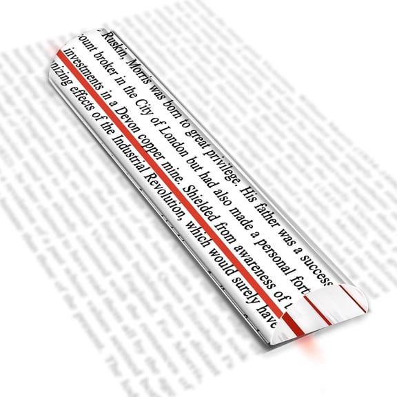 GJX 6In Magnifying Ruler with Red Guiding Line,2X Ruler with Magnifying Bar for Reading Small Print,Mahjong Line Reader for Bible,Books,Cross Stitch Patterns&Card Games