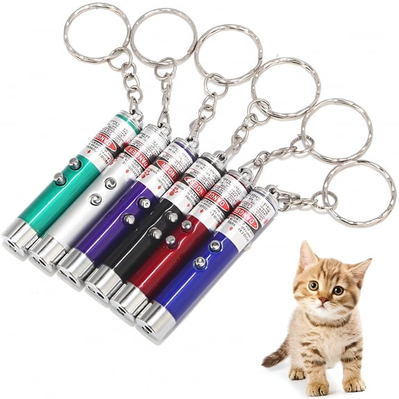 GJX 6Pcs Laser Pointer Cat Toys Red Laser Light Led Pointer White Flashlight Torch Interactive Training Pen for Cats and Dogs