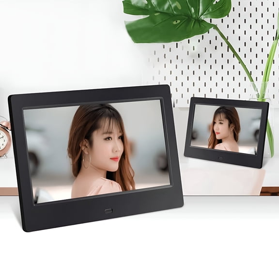 GJX 7 Inch Digital Photo Frame with Touch Screen, 800x600 IPS Display, Supports MP4 MP3 JPEG, USB SD Card Slot, Electronic Picture Frame for Home Office Birthday Christmas Gift White Black