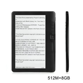 GJX 7 Inch Portable EBook Reader With Backlight, 800x480 Color Screen Electronic Book Reader, Supports TF Card Up to 128GB, Built-in Rechargeable Battery for Extended Reading, Black