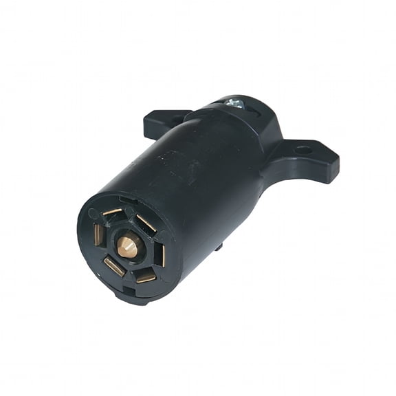 GJX 7 Way Flat Pin Plug, ABS Black Housing, 6-24 Volt, For Truck Trailer LED Light Wiring
