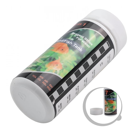 GJX 7 in 1 Water Test Strips Kit for Aquarium Fish Tank Pond Pool Drinking Water with Ph Hardness Nitrate Nitrite Testing 50 Strips