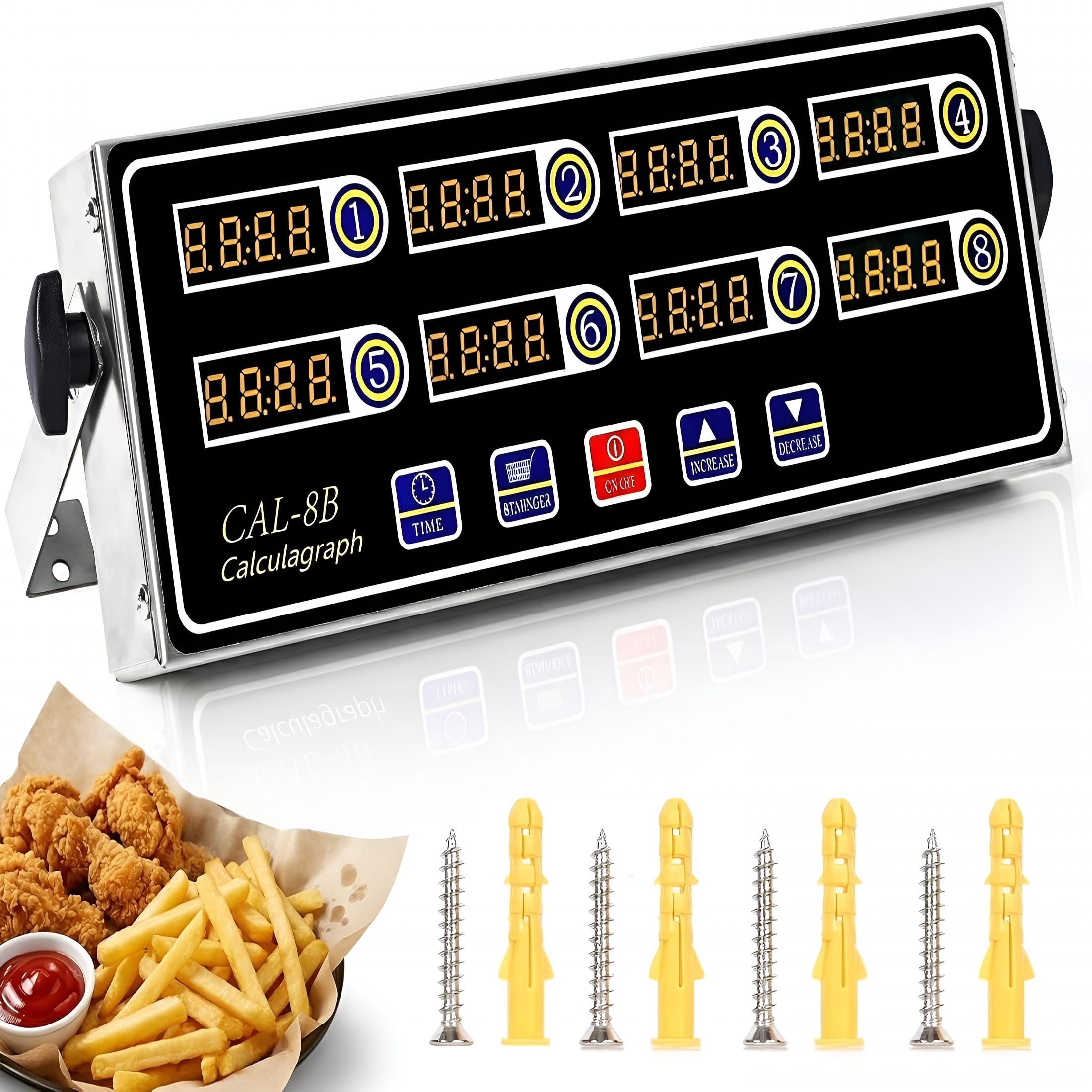 GJX 8-Channel Kitchen Timers for Cooking,Commercial Digital Timer with ...