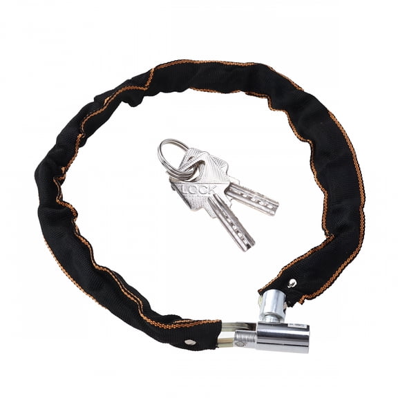 GJX 80CM Cable Lock Heavy Duty Braided Stainless Steel Cable Lock for Outdoor Cycling Security (Black)