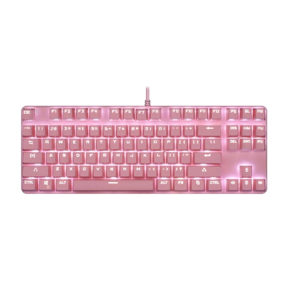 GJX 87-Key Mechanical Gaming Keyboard with Blue Switches, Hot-Swappable LED Light Up PC Keyboard, High-Speed USB Wired Computer Keyboard for Office and Home