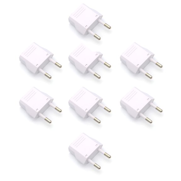 GJX 8Pcs European Plug Adapter, Compact Universal Travel Charger, Fire-Resistant