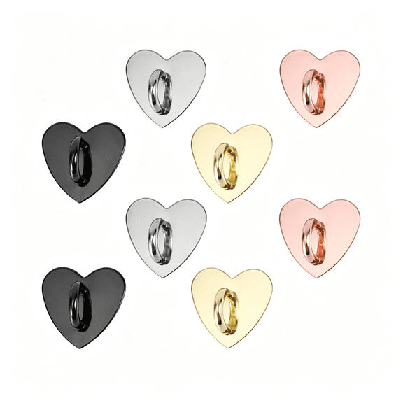 GJX 8Pcs Heart Cell Phone Ring Holder,Metal Finger Ring Stand Heart-Shaped Sticky Phone Grip Loop Adhesive Phone Charm Hook for Mobile Phone Case Pad Tablet Diy Accessories