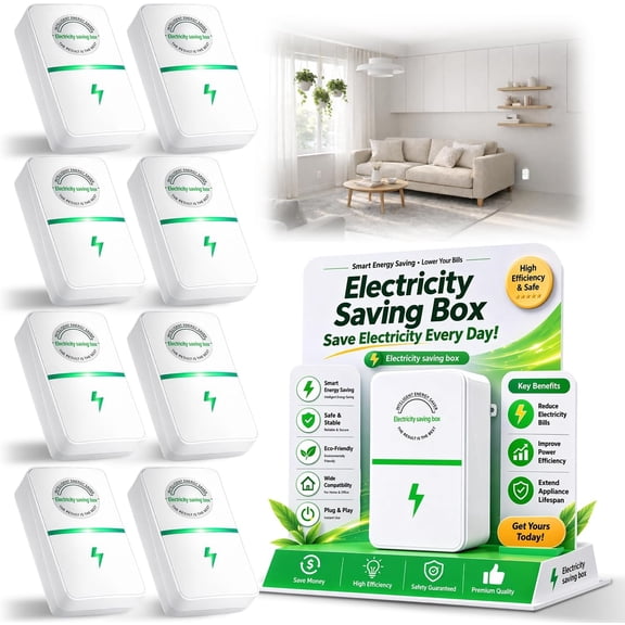 GJX 8Pcs Power Plug Energy Saver Smart Plug in Power Box Power Factor Saver Household Power Plug-In