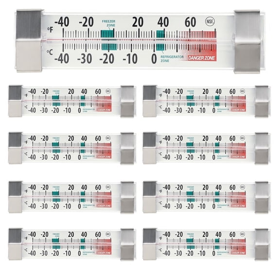GJX 9 Pack Fridge Refrigerator Freezer Thermometer,Waterproof Analog,Large Dial,Accurate,Easy to Read,Wide Range -40F to 80F for Kitchen,Restaurant,Cooler,Lab,Industrial Use