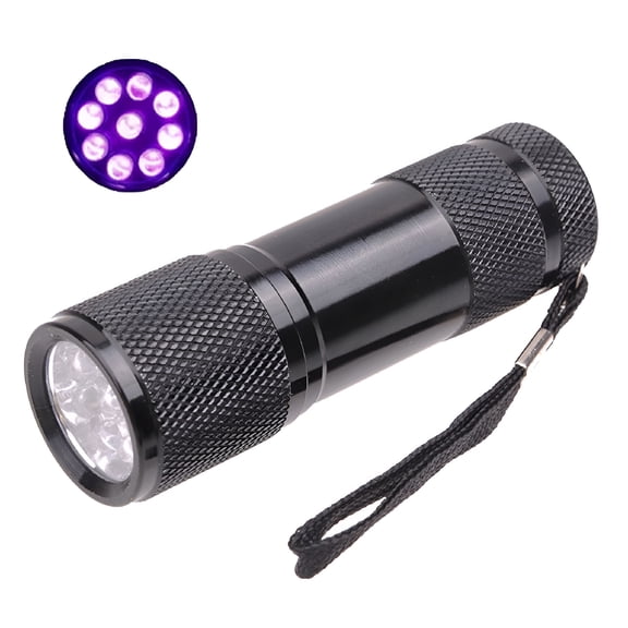 GJX 9LED Flashlight Black Light Torch Ultraviolet 395nm LED Light Pet Urine And Stain Detector