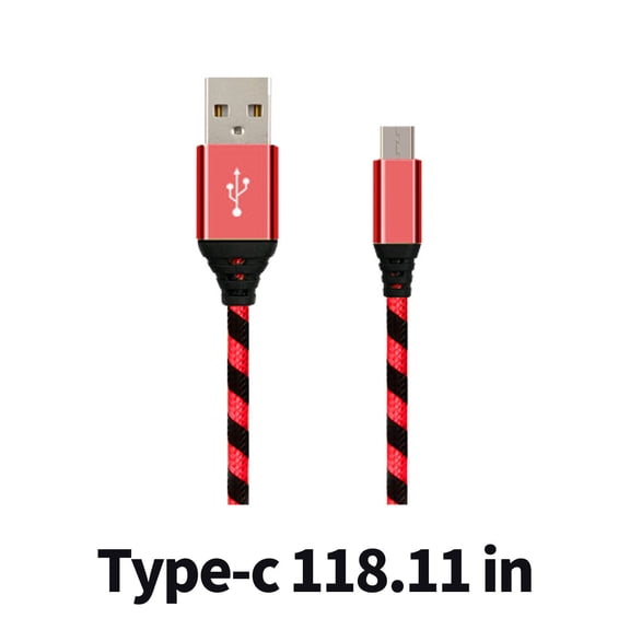 GJX 9ft Resilient Micro USB Cable, Swift Upgraded Type C Cord, Red Data Transfer and Charging Wire for Gaming and Daily Use