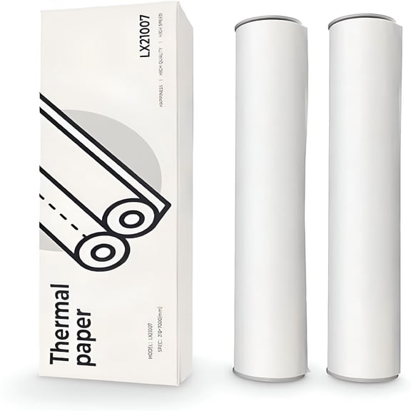GJX A4 Thermal Paper Rolls for Portable Printer High Definition 50 Sheets Compatible with Other Thermal Printers (2 Rolls | 8.3''x23')