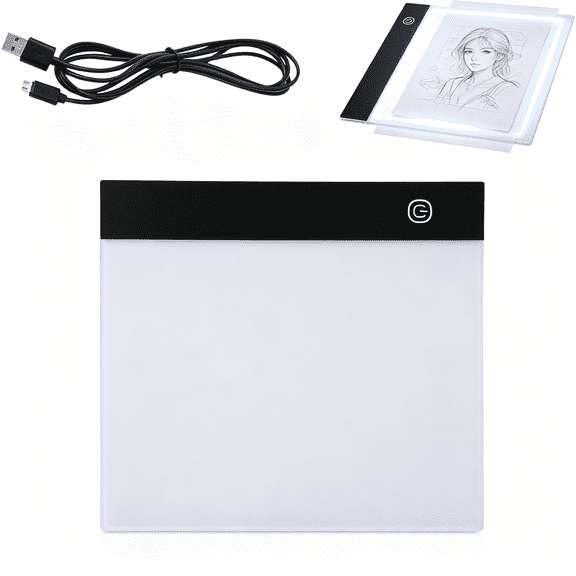 GJX A5 Led Tracing Light Box,Ultra-Thin Adjustable Light Table/Board,Drawing Copy Board Light Box for Tracing,Usb Powered Diamond Art Painting Light Board Led Trace Light Pad for Tatto Drawing