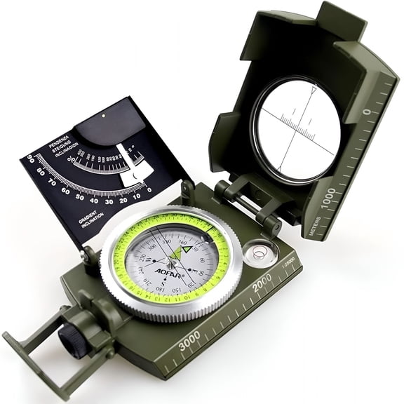 GJX AF-4074 Compass for Hiking,Lensatic Sighting Waterproof,Durable,Inclinometer for Camping,Boy Scount,Geology Activities Boating