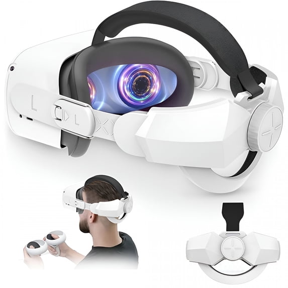GJX Adjustable Head Strap Fit for Meta Quest 2 VR Headset with Head Cushion,Replacement VR Elite Strap,Enhanced Support and Comfort in VR,Reduce Face Pressure,Head Strap for Oculus Quest 2