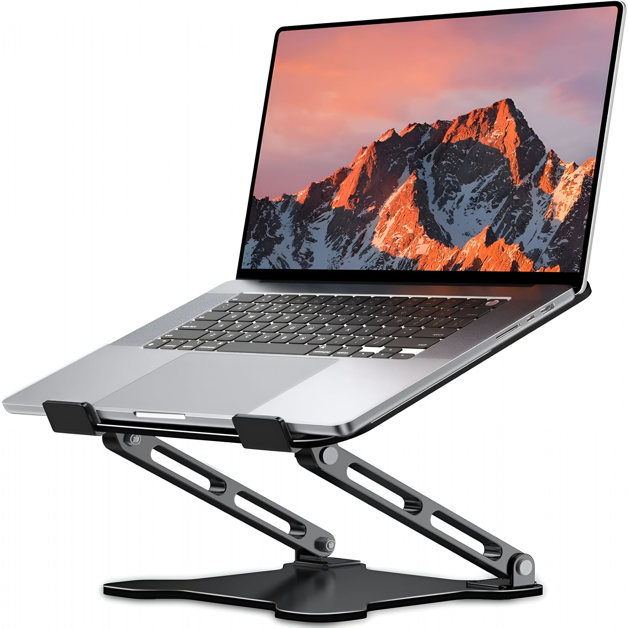GJX Adjustable Laptop Stand for Desk,Metal Foldable Laptop Riser,Ventilated Cooling Lectern,Ergonominc Computer Notebook Stand for Desk Compatible with 10-15.6" Laptops