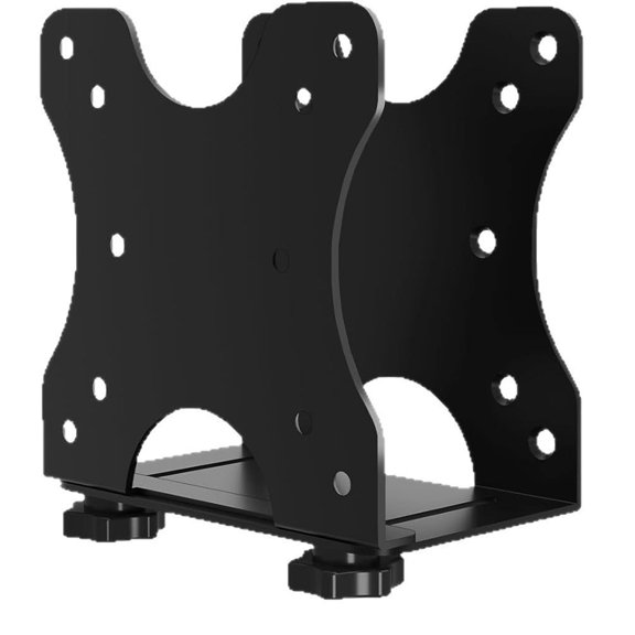 GJX Adjustable Thin Client Mini Pc Mount Bracket, Cpu Vesa under Desk and Monitor Arm Computer Holder, Black, under Desk Computer Mount