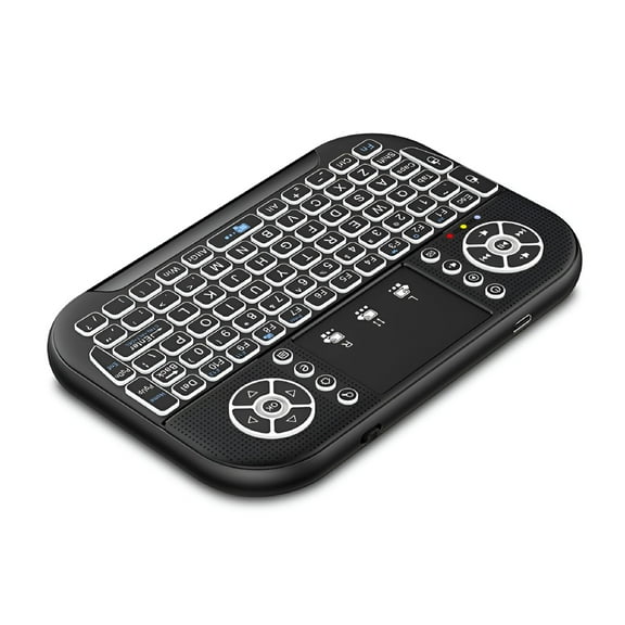 GJX Air Mouse Remote Control with Backlit Keyboard and Touchpad - 2.4G Wireless Bluetooth Mini Fly Mouse for Android TV Box PC Laptop, Rechargeable Media Remote with USB Receiver