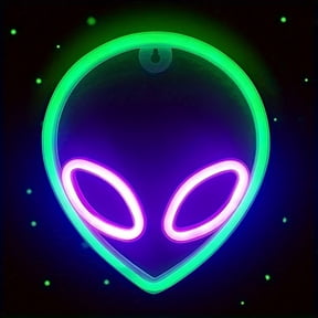 GJX Alien Neon Sign Led Light Usb/Battery Operated Cool Light Up Sign for Wall Decor Game Room Aesthetic Hanging Light for Man Cave,Bedroom,Bar,Party,Christmas