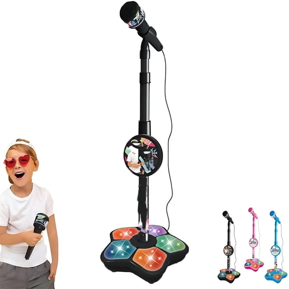 GJX All-In-One Kids Karaoke Microphone Toy with Led Lights Echo Effects, Portable Wireless Singing Microphone with Built-In Speaker, Ideal Birthday Gift for Girls and Boys Ages 3-12