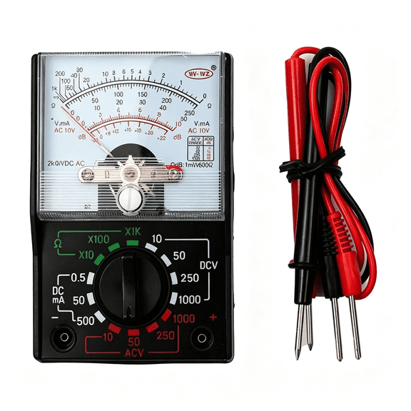 GJX Analog Multimeter Ac/Dc 1000V 250Ma, Voltmeter Ammeter Ohmmeter Tester with Test Pens for Electrical Maintenance, Schools, Radio Experiments Automotive Fuse Tester