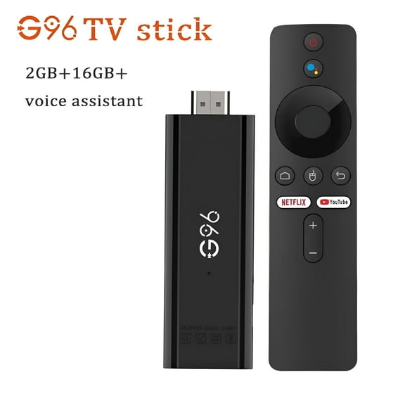 GJX Android 13 Mini 8K HDR10 Smart TV Stick BT Voice Assistant Quad Core Cortex A53 G96 ATV Media Player 2GB 16GB