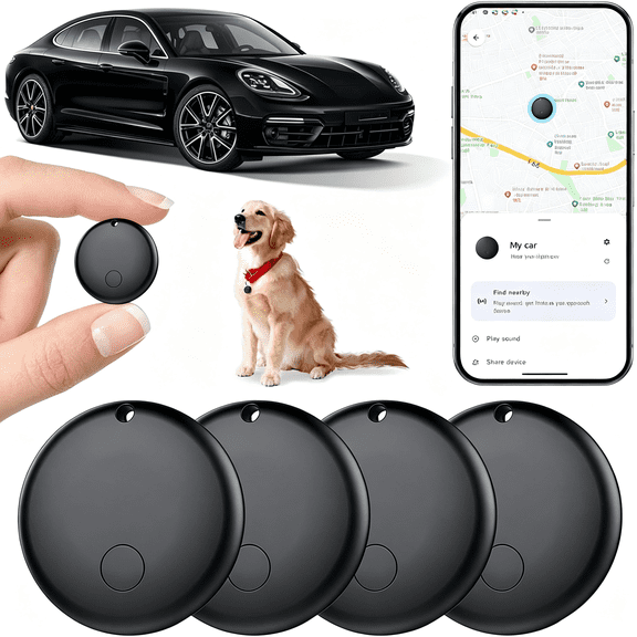 GJX Android Gps Tracker for Vehicles,Hidden Tracking Device for Vehicles,Car Tracker No Subscription Work with Find My,Smart Tag with Audio for Kids,Key,Dogs,Luggage,Bag (Android-2 Pack)