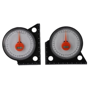 GJX Angle Level Finder Protractor with Magnetic Base,Inclinometer Tilt Meter Gauge for Woodworking and Construction,Embedded Bubble Vial,0-90 Degree Range,Black and White,2 Pack