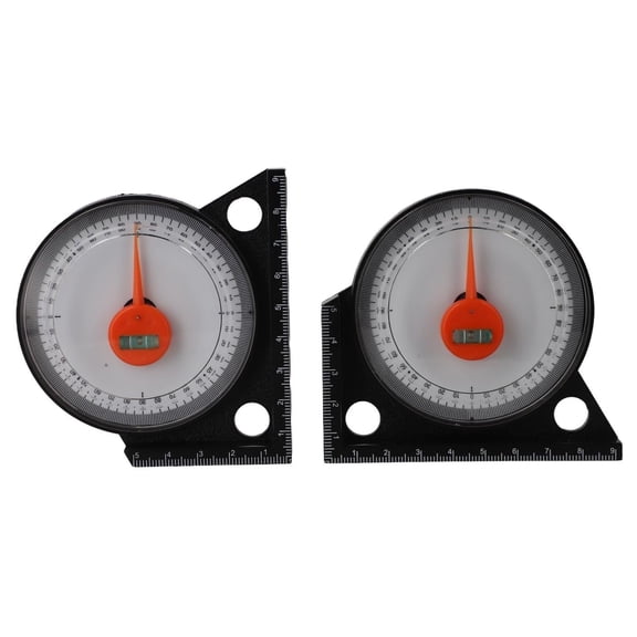 GJX Angle Level Finder Protractor with Magnetic Base,Inclinometer Tilt Meter Gauge for Woodworking and Construction,Embedded Bubble Vial,0-90 Degree Range,Black and White,2 Pack