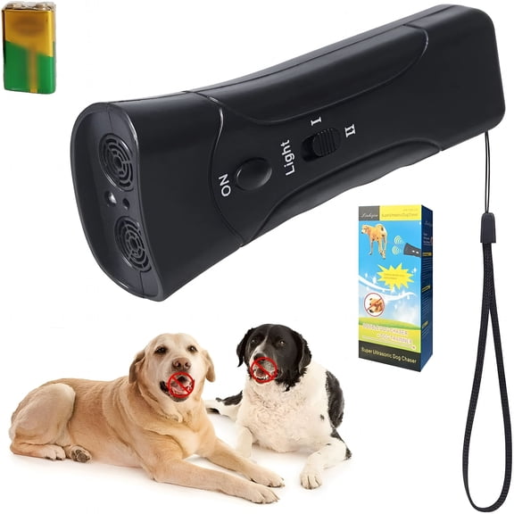 GJX Anti Barking Device, 2025 Upgraded Ultrasonic Pet Trainer with LED Light, 3-in-1 Design, One-Button Operation, Sonic Emitter for Puppies Dogs