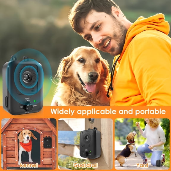 GJX Anti Barking Device for Dogs 49Ft 2000mAh Rechargeable Ultrasonic Bark Stopper Ultrasonic Dog Barking Control Devices with 3 Adjustable Frequency, IPX6 Waterproof