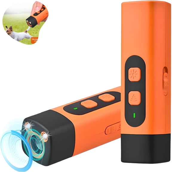GJX Anti Barking Device for Dogs, Double Lights Flashing / 25000-40000 3-Speed Frequency Conversion, with LED Flashlight, One-Click Prompt Correction/Expulsion (1Pcs*Orange)