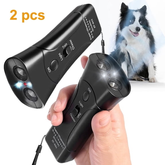GJX Anti Barking Handheld Ultrasonic Dog Trainer Device - Electronic Dog Deterrent/Training Tool/Stop Barking-2Pack