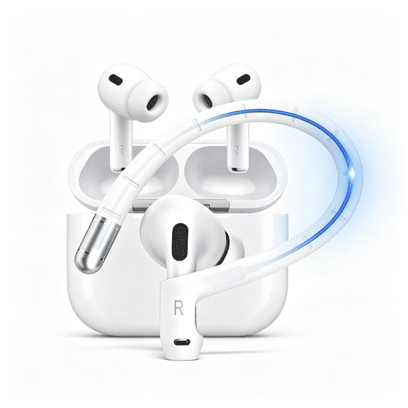 GJX Anti-Slip Ear Hooks for AirPods Pro 3 (2025), Comfortable Fit | Sports Anti-Loss | Memory Titanium Alloy Ear Hooks Compatible for AirPods Pro 3rd Generation Earbuds Accessories with Lanyard