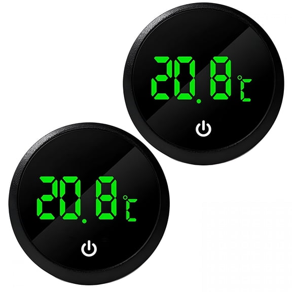 GJX Aquarium Thermometer Digital Fish Tank Thermometer Led Display Fish Tank Temperature Gauge Accurate Thermometer to 1 for Betta Axolotl Turtle Tank (With Spare Battery) 2Pack
