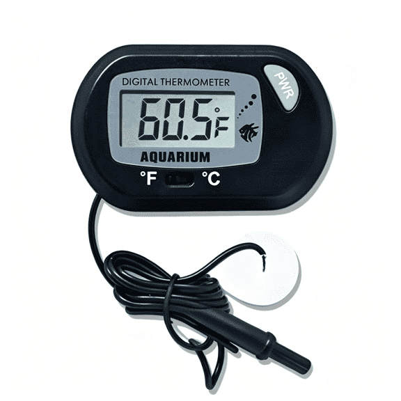 GJX Aquarium Thermometer, Fish Tank Thermometer, Digital Temperature Test, with Large LCD Display (1 Pack)