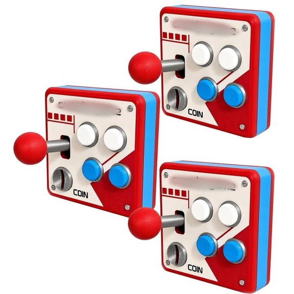 GJX Arcade light switch cover Retro Panel, Light Switch Wall Plate Decor, Classic Joystick Button, Arcade Style 3D Printed, Vintage Game Room Decoration for Bedroom Electric Wall Art(3pcs)