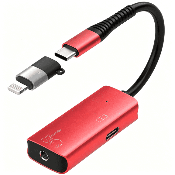 GJX Audio Interface for Guitar, 192Khz/24Bit Usb C and Lightning Guitar Interface for Recording, Pocket Microphone Interface Compatible with Iphone, Tablet, Mac and Pc, No Monitor Output